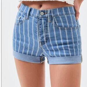 PacSun Subdued Stripe Denim Shortie Shorts Size 27